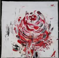 Rote Rose, 40x40, 2018